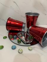 Copo de alumínio colorido 300ml vermelho/ Preto/ Amarelo/ Roxo