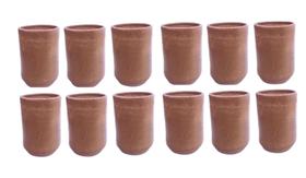 Copo De Barro 12un. Tam: 10 x 6 cm. Artesanal