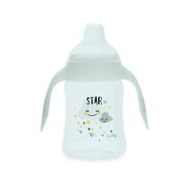 Copo De Bebê Bico Silicone Com Alça Branco 250Ml Star- Lolly