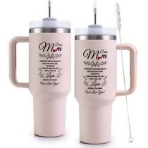 Copo de bebida VoziSpace, copo de aniversário para mamãe de 40 onças com alça