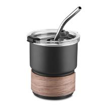 Copo de Café com Canudo em Inox Hermético 250ml Preto