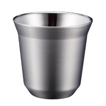 Copo de café de aço inoxidável de parede dupla 86ml Mini Wine Mug Espresso Cups for Home Children Drinking Water Isolado