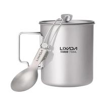 Copo De Café De Titânio De 750ml Com Tampa Lixada Para Camping Ao Ar Livre, Cafeteira Francesa,