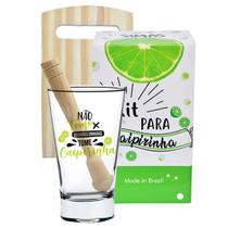 Copo de caipirinha c/ soquete e tábua - boteco - não tome