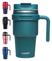 Copo de caneca de café ALOUFEA 600mL em aço inoxidável com alça Copo de caneca de café ALOUFEA 600mL em aço inoxidável com alça
