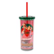 Copo de carnaval de plástico Coca-Cola Santa Claus Holiday Greetings” com tampa resistente a derramamentos e canudo reutilizável Comporta 20 onças Copo de carnaval de plástico Coca-Cola Santa Claus Holiday Greetings” com tampa resistente a derramamentos e canudo reutilizável Comporta 20 onças
