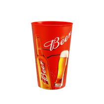 Copo De Cerveja 550 Ml Decorado Vermelho In Mold Label - Usual Utilidades Copo De Cerveja 550 Ml Decorado Vermelho In Mold Label - Usual Utilidades