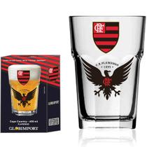 Copo de Cerveja Flamengo Urubu Vidro 400ml Futebol - Globimport