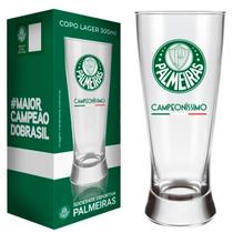 Copo de Cerveja Grande Chopp Lager 300ml Time Palmeiras Vidro Resistente Nadir