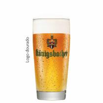 Copo de Cerveja Rótulo Frases Konigsbacher 0,20 Logo Dourado Vidro 280ml - Ruvolo