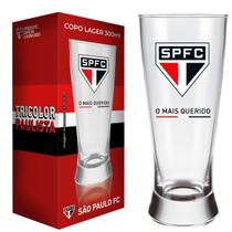 Copo de Cerveja Time São Paulo Chopp Lager 300ml Vidro Resistente Grande Nadir
