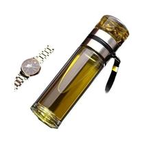 Copo De Chá De Vidro Isolado Com Dupla Parede À Prova De Vazamentos Com Infusor Caneca De Viagem