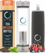 Copo de chá Pure Zen Tea de vidro de parede dupla 400 mL com infusor Copo de chá Pure Zen Tea de vidro de parede dupla 400 mL com infusor