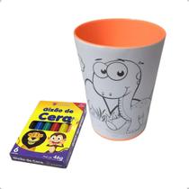 Copo De Colorir Com Giz - Color Cup / Lavável - 01 Und DINOSSAURO Copo De Colorir Com Giz - Color Cup / Lavável - 01 Und DINOSSAURO