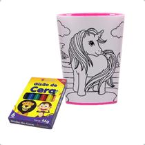 Copo De Colorir Com Giz - Color Cup / Lavável - 01 Und UNICÓRNIO Copo De Colorir Com Giz - Color Cup / Lavável - 01 Und UNICÓRNIO