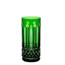 Copo de Cristal Lapidado Strauss 395ml Long Drink Para Água e Sucos e Coquetéis Verde Escuro