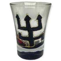 Copo de dose de cachaça de vidro personalizado de Exu negro Copo de dose de cachaça de vidro personalizado de Exu negro