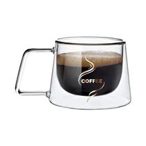 Copo De Espresso De Vidro Resistente Ao Calor Com Dupla Parede De 170ml Com Alça Para Café,