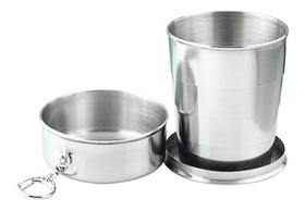 Copo De Inox Portátil Retrátil Com Tampa Chaveiro 150ml