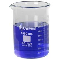 Copo de laboratório United Scientific 1000mL de vidro borossilicato Copo de laboratório United Scientific 1000mL de vidro borossilicato