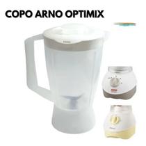Copo de Liquidificador Arno Optimix Antigo Ref.269 Translucido - Tampa Branco - Micromax / Mebrasi