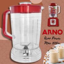 Copo de Liquidificador Arno Power Max 1000w / Arno Multi Chef 600w 4 em 1 Cristal Vermelho