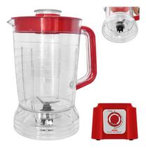 Copo de Liquidificador Compatível Arno Power Max 700w 1000w Cristal Vermelho