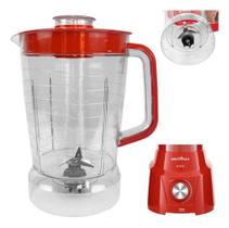 Copo de Liquidificador Compatível Britânia B1000 Cristal Tampa Vermelha Copo de Liquidificador Compatível Britânia B1000 Cristal Tampa Vermelha