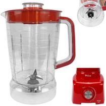 Copo de Liquidificador Compatível PH900 Cristal Tampa Vermelha Copo de Liquidificador Compatível PH900 Cristal Tampa Vermelha
