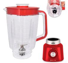 Copo de Liquidificador Compatível Walita Philips Ri2134 Ri2135 Walita Problend RI2134 RI2035 Vermelho