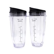 Copo de liquidificador de reposição, pacote com 2 unidades de 700 ml com tampa para Ninja Auto iQ Copo de liquidificador de reposição, pacote com 2 unidades de 700 ml com tampa para Ninja Auto iQ