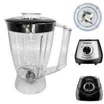 Copo de Liquidificador Mondial Premium L-51 L-52 L-53 L-55 Tampa Preta Cristal - Micromax