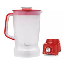 Copo de Liquidificador Mondial Turbo L-850 L-900 Translucido - Tampa Vermelha Copo de Liquidificador Mondial Turbo L-850 L-900 Translucido - Tampa Vermelha