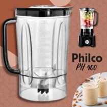 Copo de Liquidificador Philco PH900 / PH1200 / Britânia B1000 Cristal - Tampa Preta Paralelo