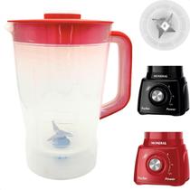 Copo de Liquidificador Resistente Mondial Turbo Power Translúcido Vermelho