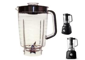 Copo De Liquidificador Walita Philips RI2134 RI2135 Preto Cristal Completo Com Tampa E Faca
