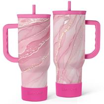 Copo de mármore SANDJEST com alça de aço inoxidável de 1,2 L isolado Copo de mármore SANDJEST com alça de aço inoxidável de 1,2 L isolado