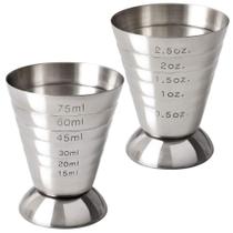 Copo de medição Cozihom de aço inoxidável 75 ml/2,5 onças Pacote com 2