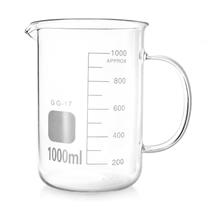 Copo de medição QWORK Beaker de vidro borossilicato de 1000 mL com alça