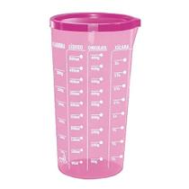 Copo De Medida Graduado Rosa Medidor 500 Ml Com Tampa