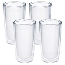 Copo de mesa Tervis Crystal Clear, 470 ml, isolado, pacote com 4