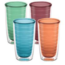 Copo de mesa Tervis transparente e colorido, 470 ml, pacote com 4