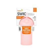Copo de palha de silicone para crianças Boon Swig 270 ml rosa 6 m ou mais