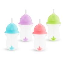 Copo de palha infantil Munchkin Any Angle 300 ml, pacote com 4, azul/verde/rosa/roxo Copo de palha infantil Munchkin Any Angle 300 ml, pacote com 4, azul/verde/rosa/roxo