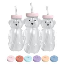 Copo de palha The 730 Project Honey Bear 240 ml, pacote com 3 flores de cerejeira Copo de palha The 730 Project Honey Bear 240 ml, pacote com 3 flores de cerejeira