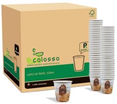 Copo de Papel 100ml Café Branco - 1000un