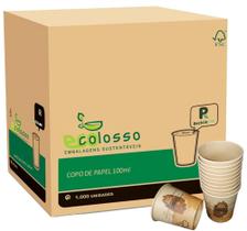 Copo de Papel 100ml tipo kraft café - 1000 unidades
