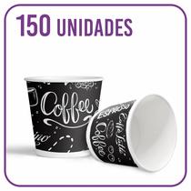 Copo De Papel 110ml - 150 Unidades - Modelo Preto Café - Dalpack Embalagens