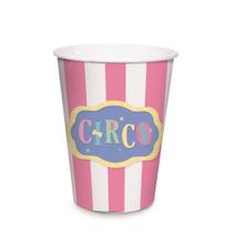 Copo De Papel 240ml Cromus Circo Rosa C/8 Unidades Copo De Papel 240ml Cromus Circo Rosa C/8 Unidades