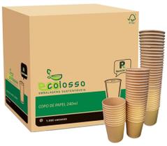 Copo de Papel 240ml Natural (tipo kraft) - 1000un